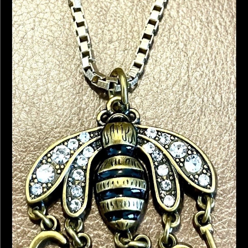 Gucci Gold Bee Necklace with Crystal Accents - Picture 2 of 4